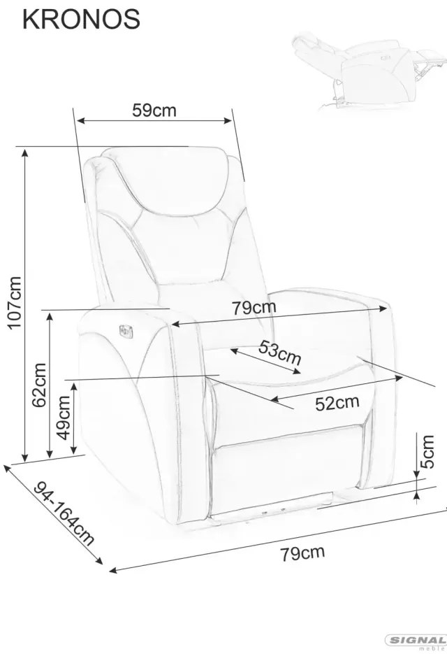 Fotoliu recliner Kronos velvet cappuccino Blu38