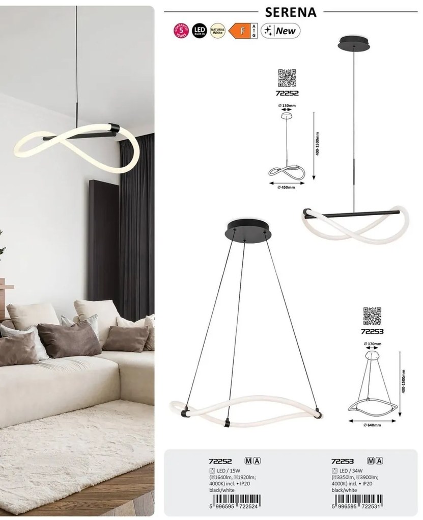 Lustra LED suspendata design modern Serena