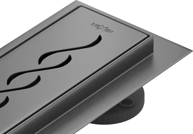 Mexen Flat 360° M18 rigolă liniară rotativă 50 cm, gri armă periat - 1E23050-40