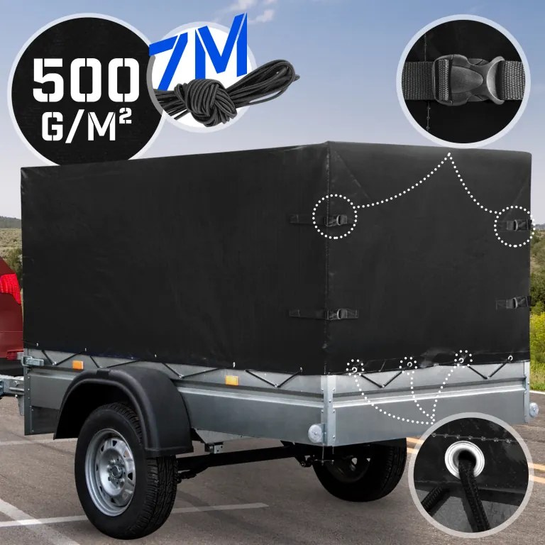 Prelata de transport pentru remorcă 500g/m2 negru