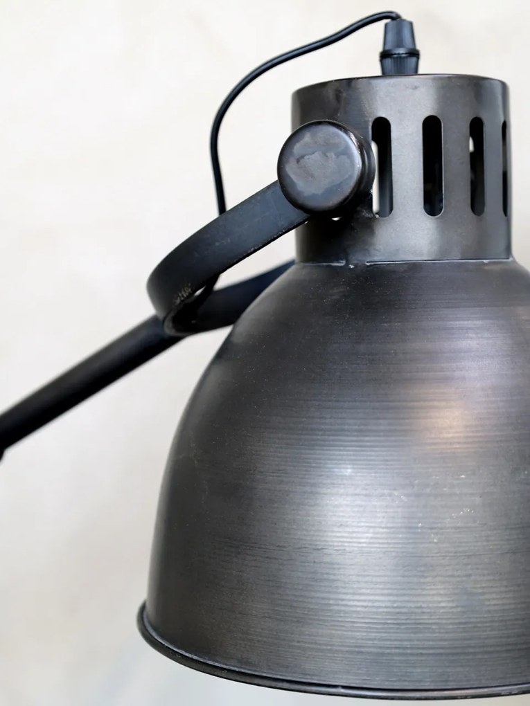 Lampa de masa din metal, finisaj gri antichizat, H60,5 cm, Factory