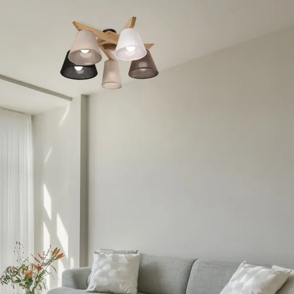 Lustră aplicată Brilagi ANTHONY 5xE14/40W/230V stejar