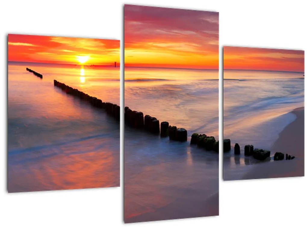 Tablou - Apus de soare, Marea Baltică, Polonia (90x60 cm)