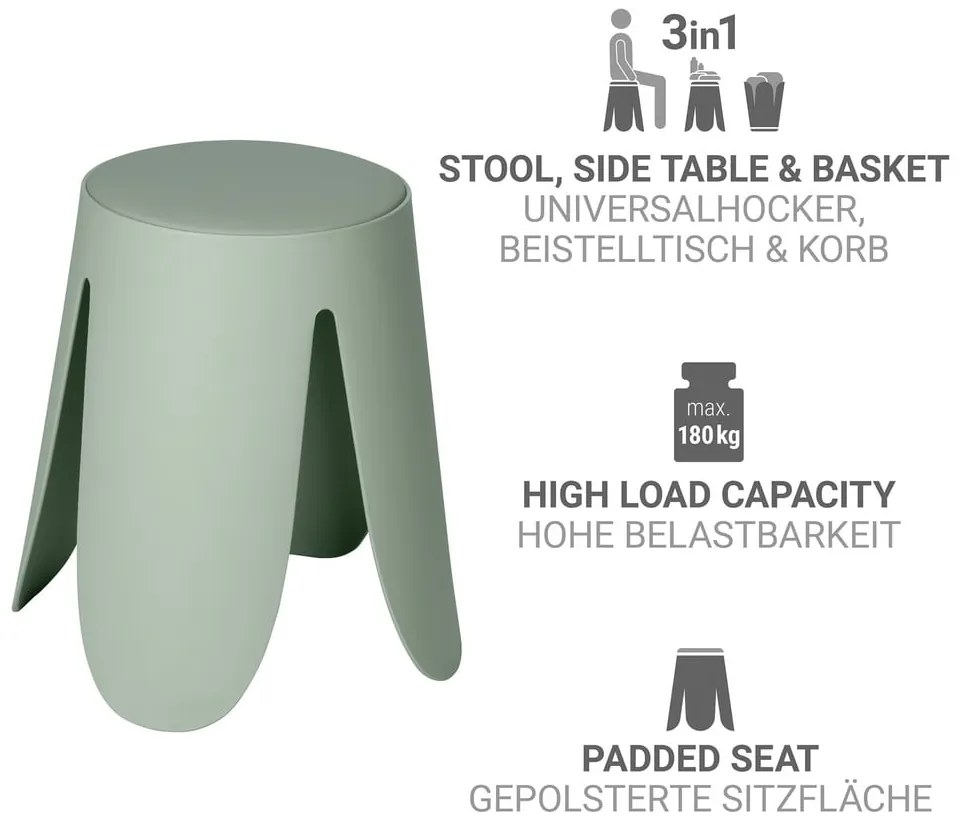 Scaun verde salvie stivuibil din plastic Comiso – Wenko