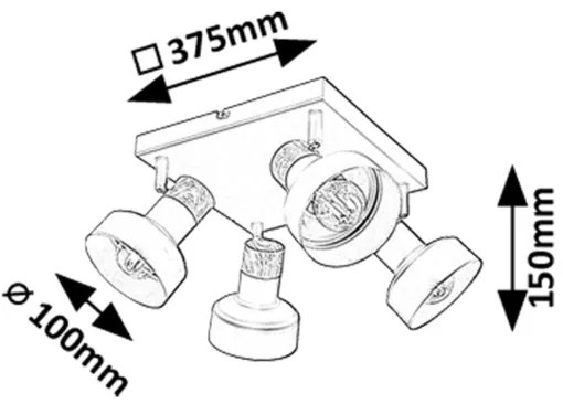 Spot Rabalux 73058 SASKIA 4xE14/15W/230V