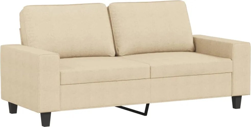 vidaXL Canapea cu 2 locuri, crem, 140 cm, material textil