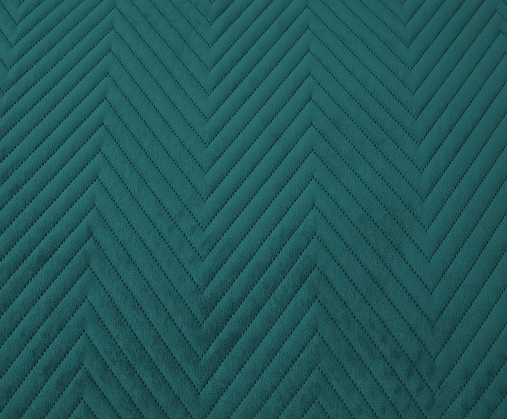 Cuvertura de pat din catifea turcoaz cu model ARROW VELVET Dimensiuni: 170 x 210 cm