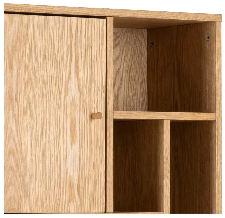Bibliotecă în culoare naturală cu aspect de lemn de stejar 61x180 cm Rangoon – Actona