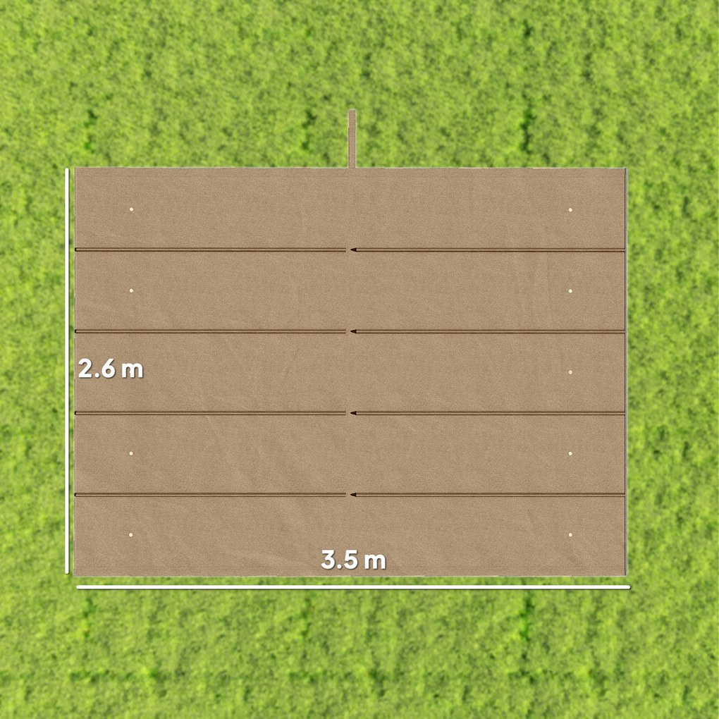 Outsunny Acoperiș de Schimb pentru Pergolă cu 10 Orificii de Drenaj, Permeabil, 4x3 m, Bej | Aosom Romania