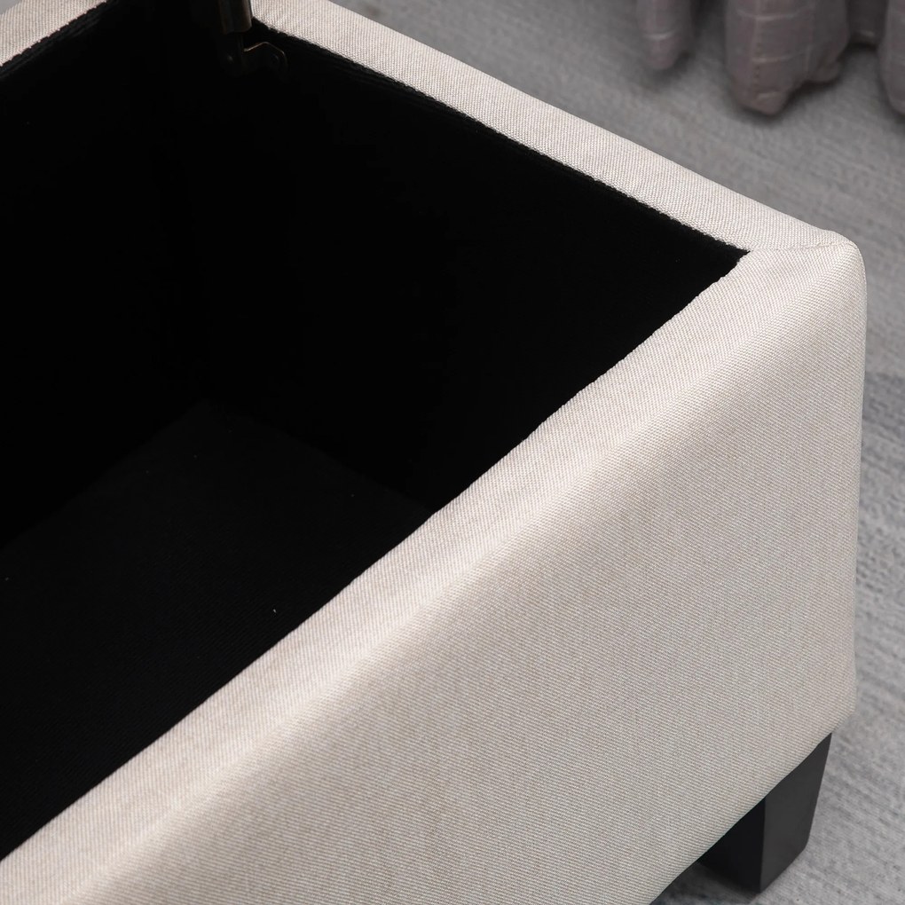 HOMCOM Banc de rangement taburet salon cap de pat cufar de depozitare pentru salon, camera, intrare, 100 x 40 x 44 cm, alb | Aosom Romania