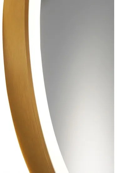 Oglindă Baie LED și Dezaburire Elit's Premium cu Senzor Touch, Lumina Rece, Caldă și Neutră, 70cm,rama Rose Gold