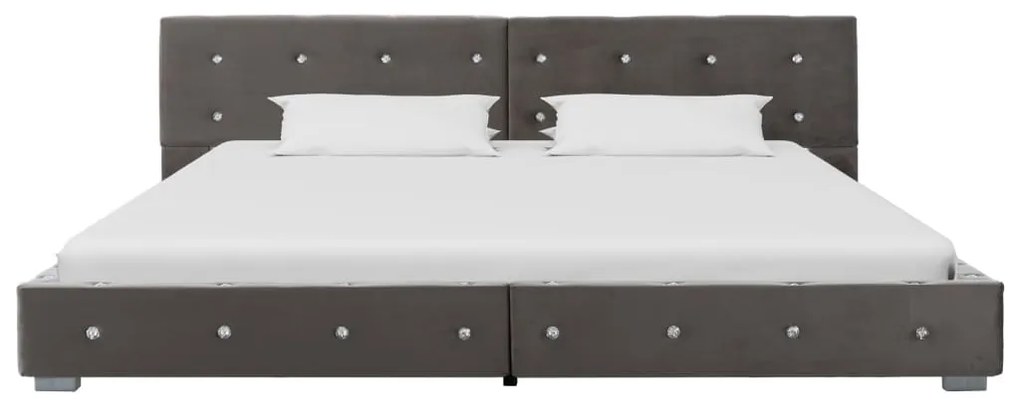 280391 vidaXL Cadru de pat, gri, 180 x 200 cm, catifea
