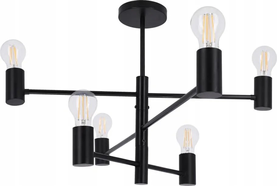 Lustru pe tijă 6xE27/20W/230V negru