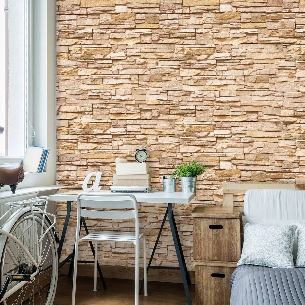 Fototapet - Perete din nisip și cărămizi (152,5x104 cm)