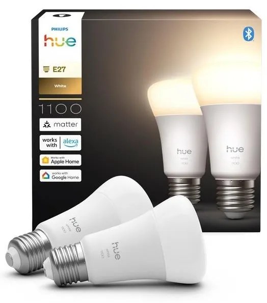 Set de 2 becuri LED reglabile Philips Hue White E27/9,5W/230V 2700K