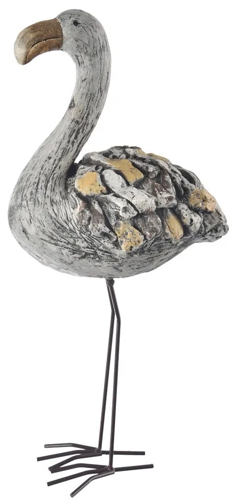 Decorațiune InDecor Flamingo din ceramică Ebi, 28 x 17 x 60 cm