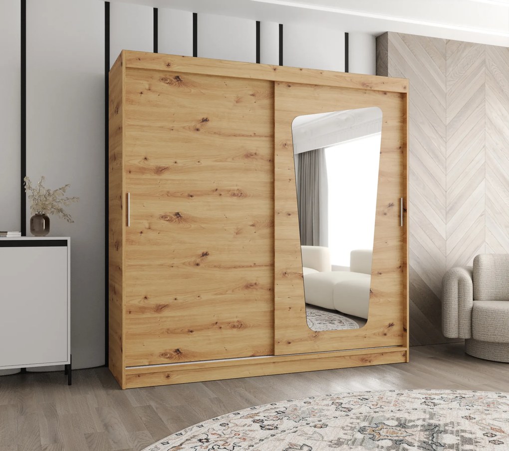 Dulap de haine 200 cm Mokka (Stejar artisan). 1126035