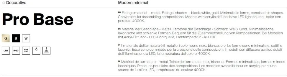 Pendul LED design minimalist Pro Base auriu