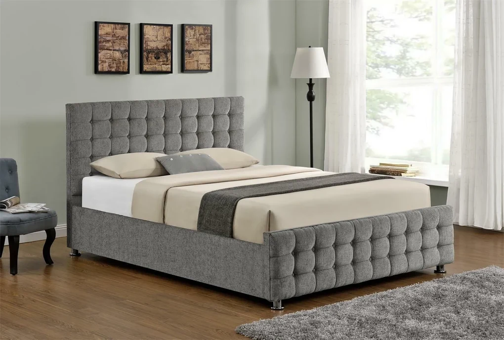 Pat Baron II tapitat 200 x 180 x 110 cm: Somiera rabatabila pentru lada de lenjerie  Piele ecologica