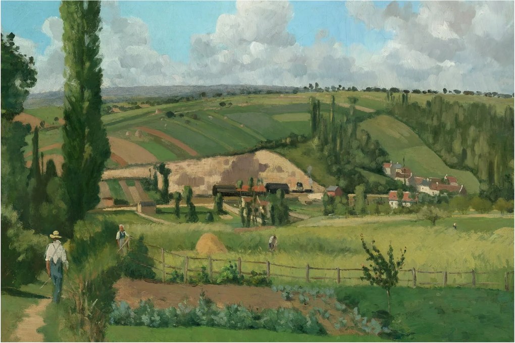 Tablou - Camille Pissarro, Landscape at Les Pâtis, Pontoise, reproducere (90x60 cm)