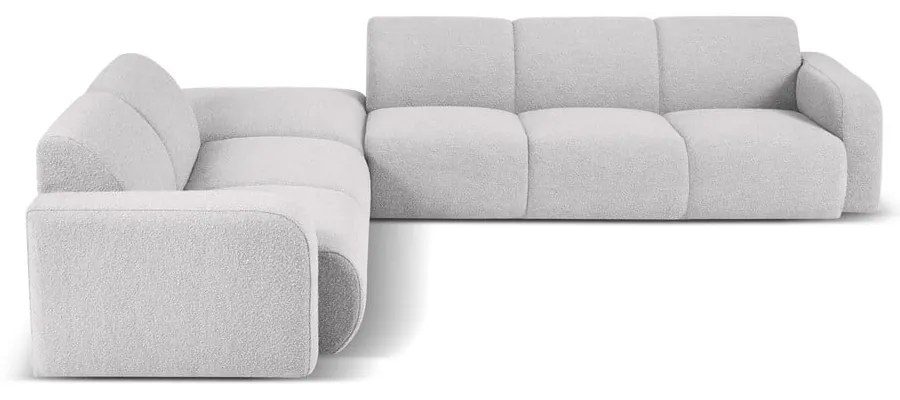 Colțar gri deschis cu tapițerie din stofă bouclé (colț stânga) Molino – Micadoni Home