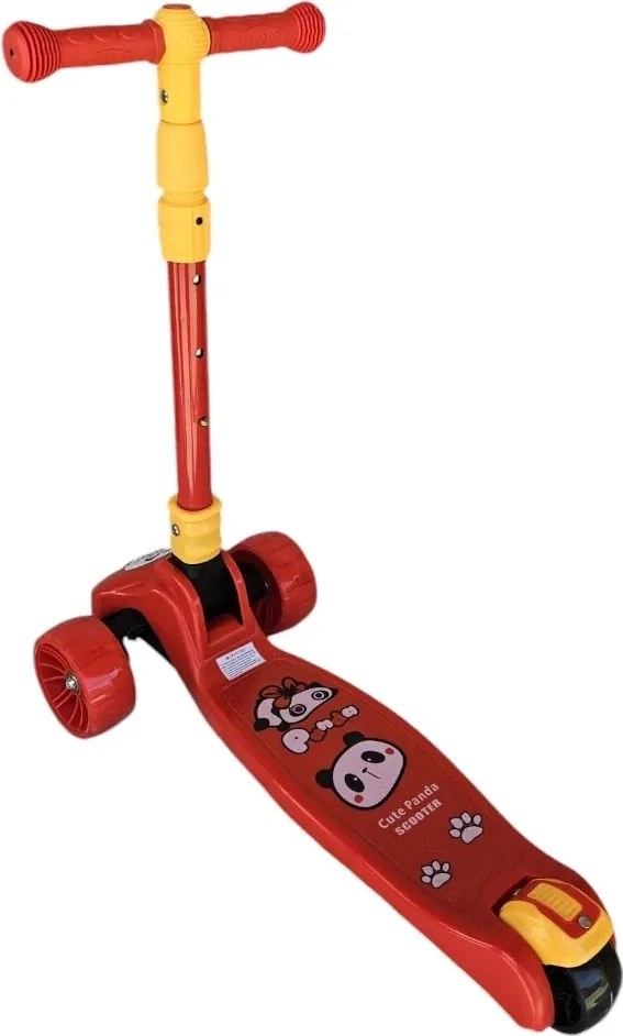 Trotineta copii cu roti luminoase din silicon NOVOKIDS™ Mini Scooter 8020, Cu melodii si lumini, 3 roti, Pliabila, Maner reglabil pe inaltime, Maxim