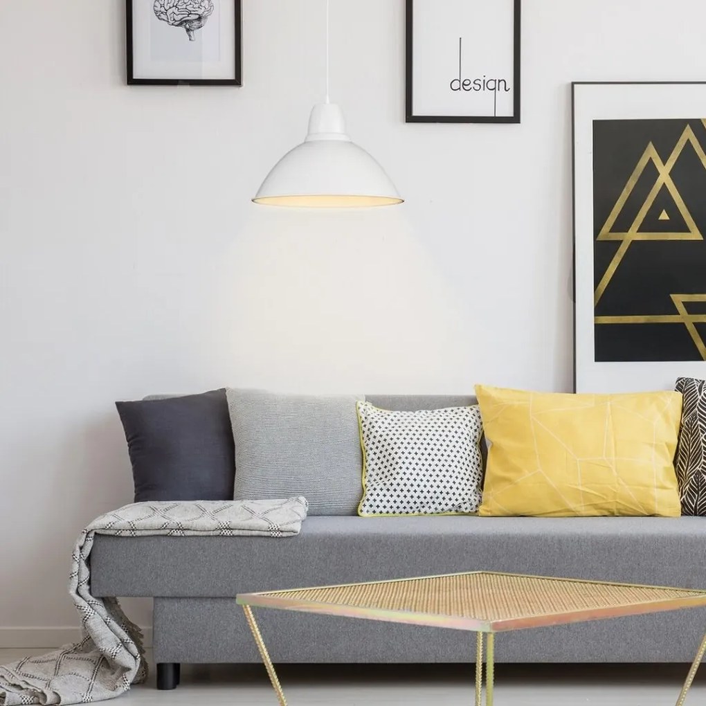 Lustra, Pendul design industrial Wilbour alb