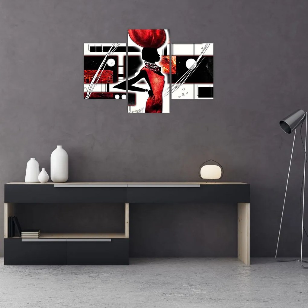 Tablou picuturii cu damă străveche (90x60 cm)