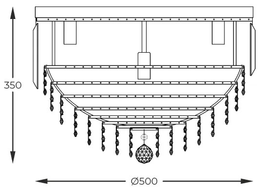 Plafonieră Zuma Line FC19003/7 CHARLOTTE 7xE14/40W/230V d. 50 auriu