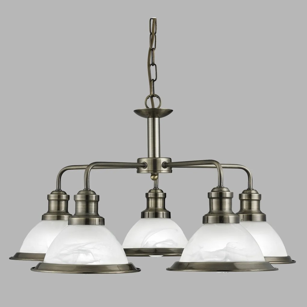 Lustra suspendata design clasic Bistro 5L alama antique 1595-5AB SRT