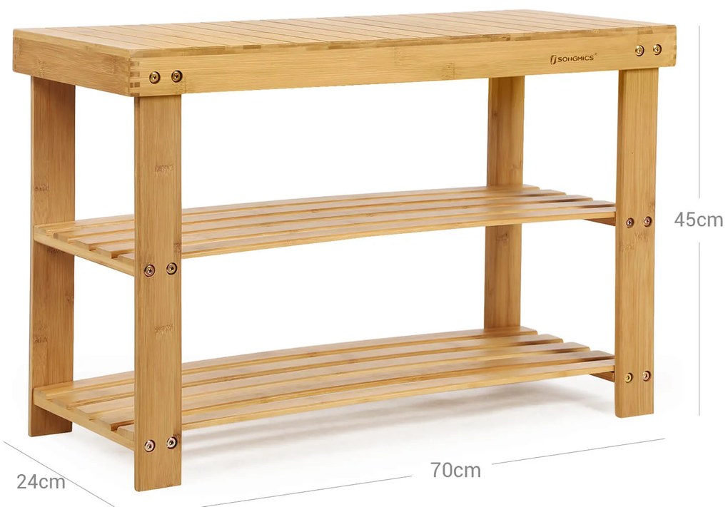 Pantofar din bambus cu banca ALMONTE 70x145 cm