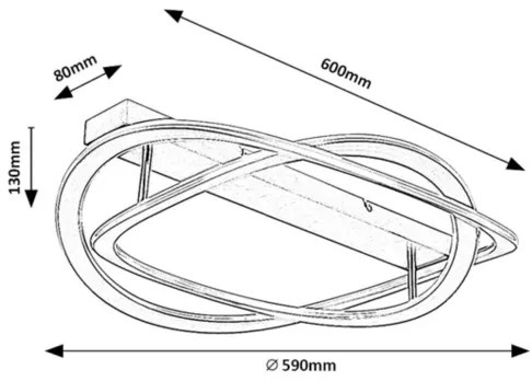 Rabalux 71280 - Plafonieră LED KALLIRA LED/72W/230V 3000K diam. 59 cm