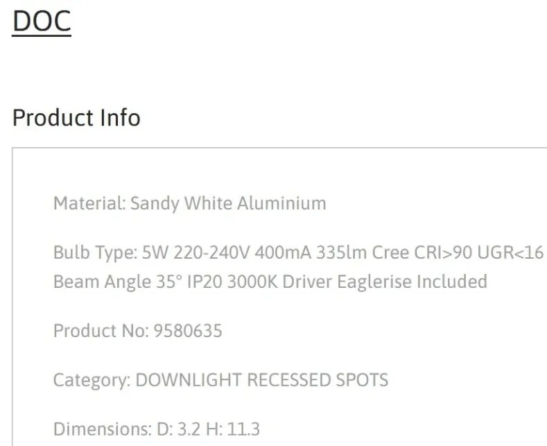 Spot LED aplicat design minimalist DOC 5W alb