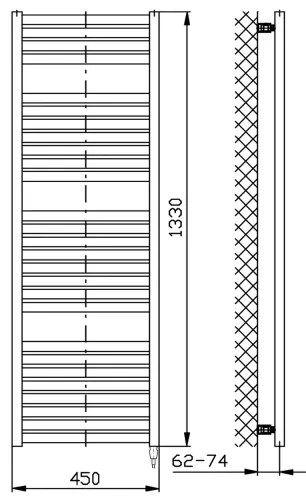 Radiator portprosop electric pentru baie Aqualine TONDI-E 500W/230V 133 cm negru mat