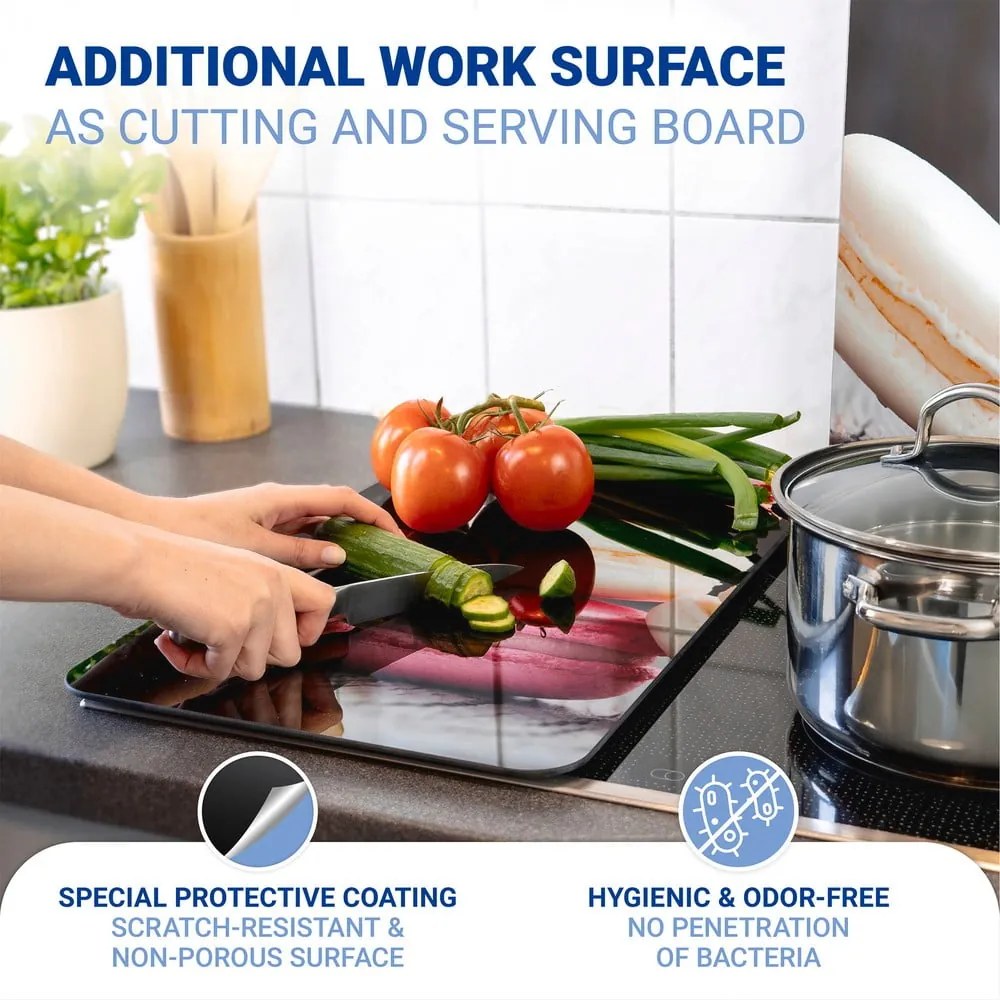 Set 2 protecții din sticlă pentru aragaz Wenko Macarons, 52 x 30 cm