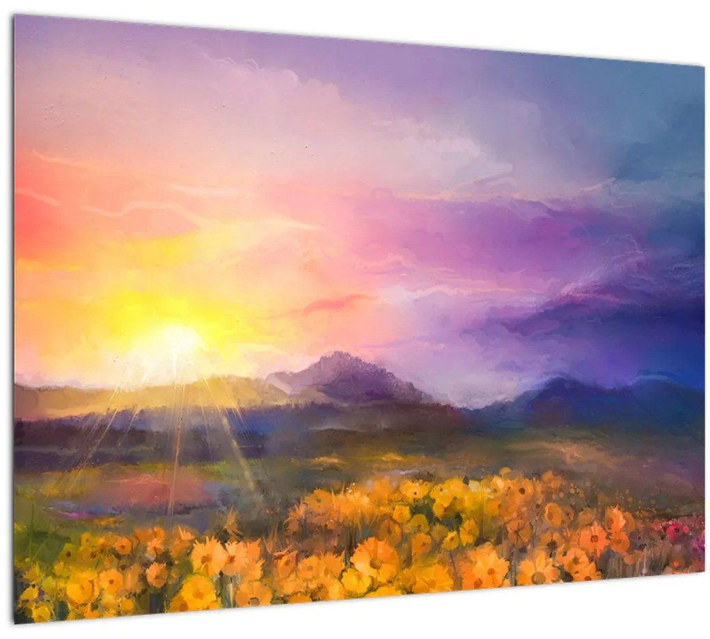 Tablou pe sticlă - Răsărit (70x50 cm)