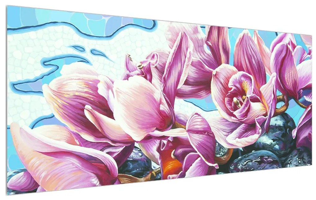 Tablou cu flori (120x50 cm), în 40 de alte dimensiuni noi