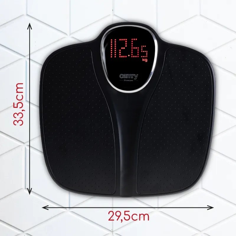 Cantar digital de baie si bebelusi 2in1 Camry CR 8171B, 180 kg, Display LED, 34x31 cm, Oprire automata, Negru