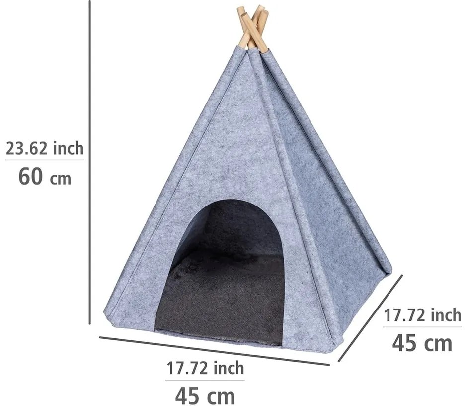 Cort tip teepee pentru animale de companie Wenko, gri deschis