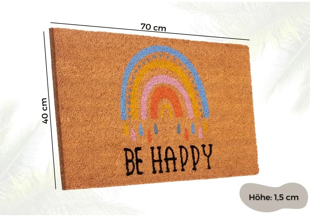 Covoraș de intrare din fibre de nucă de cocos 40x70 cm Be Happy – Hanse Home