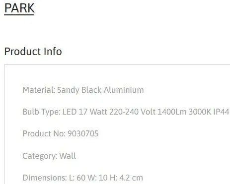 Aplica LED ambientala directionabila pentru baie/exterior IP44 PARK negru