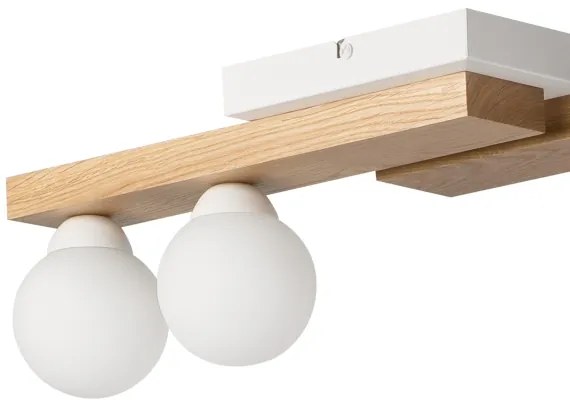 Lustră pe cablu CORTINA 2xE27/15W/230V + 2xG9/5W/230V alb/stejar