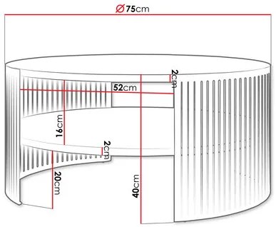 Măsuță de cafea Zentono (Negru + Stejar craft auriu) . 1103777
