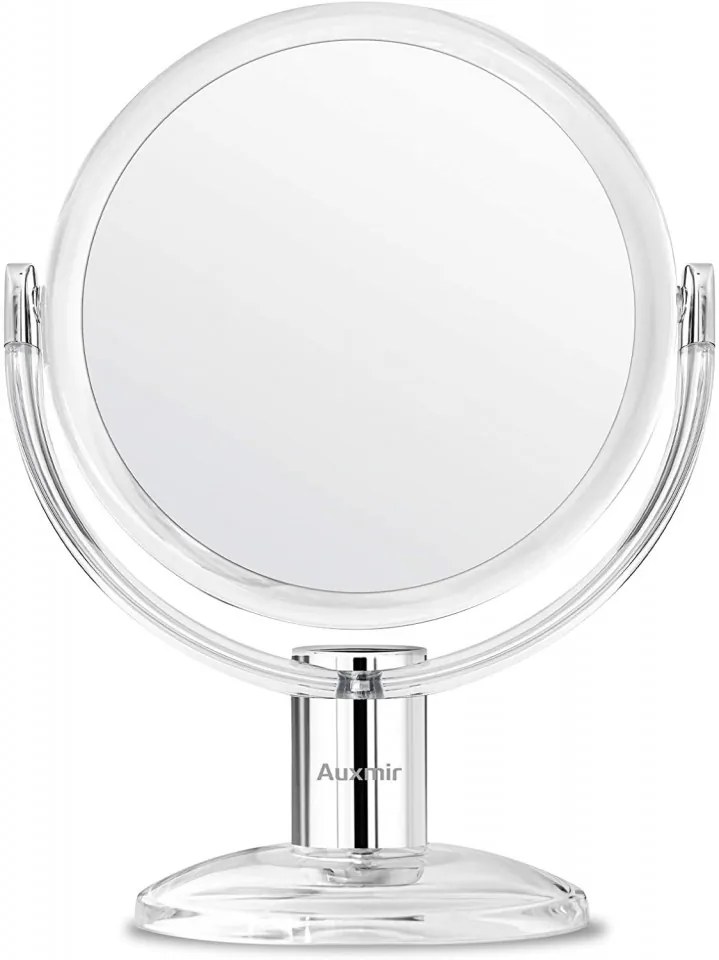 Oglinda de machiaj Auxmir, plastic/metal, transparent, 26 x 8,5 cm