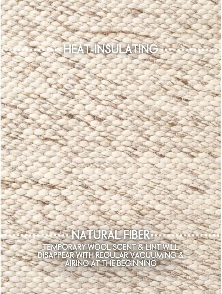 Covor bej/în culoare naturală țesut manual din lână 140x200 cm Lyon Beans – Elle Decoration