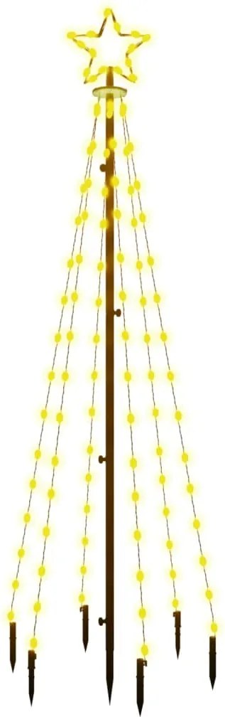vidaXL Brad de Crăciun, 108 LED-uri alb cald, 180 cm, cu țăruș