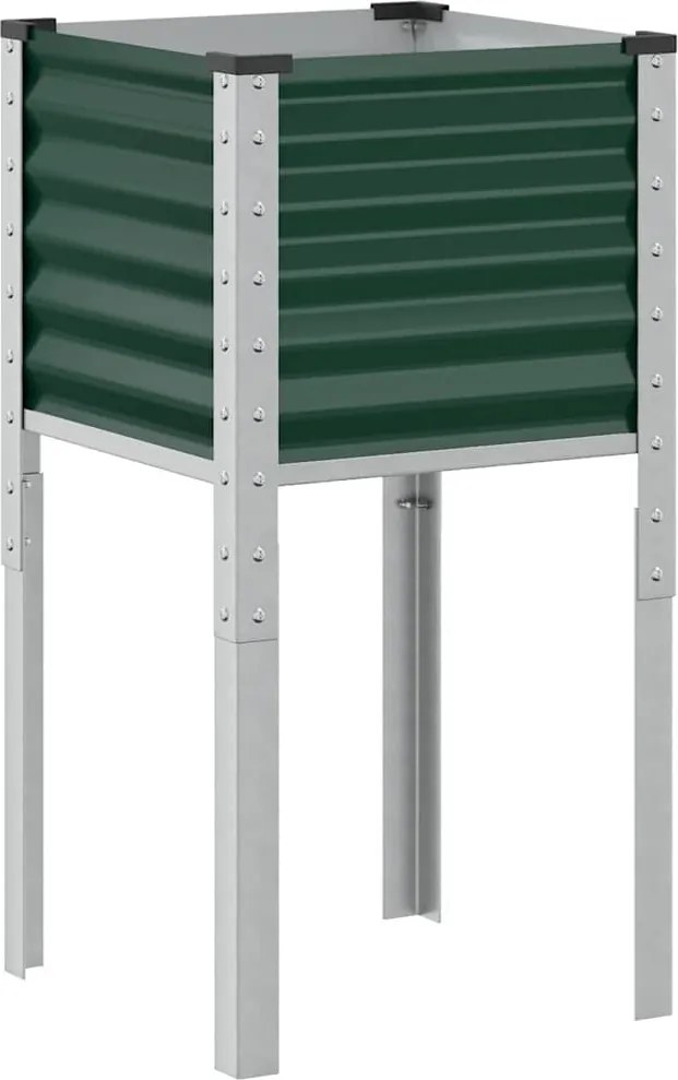 vidaXL Jardinieră de grădină verde, 45x45x88 cm, oțel