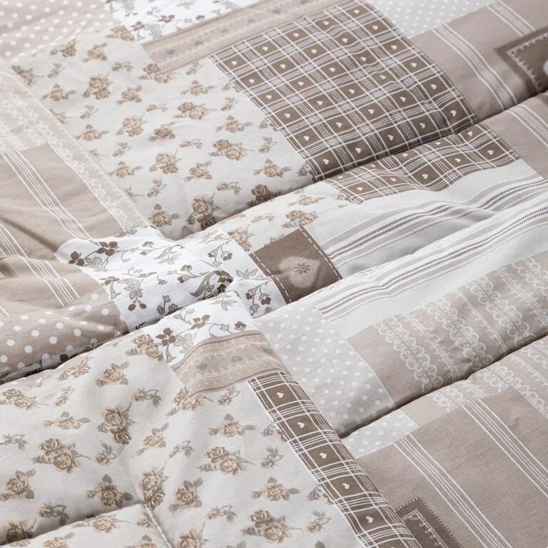 Set de vară pernă şi pilotă PATCHWORK bej