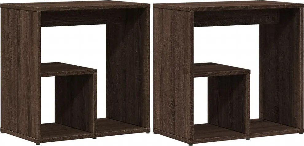 vidaXL Masă laterală, 2 buc., stejar maro, 50x30x50 cm, lemn
