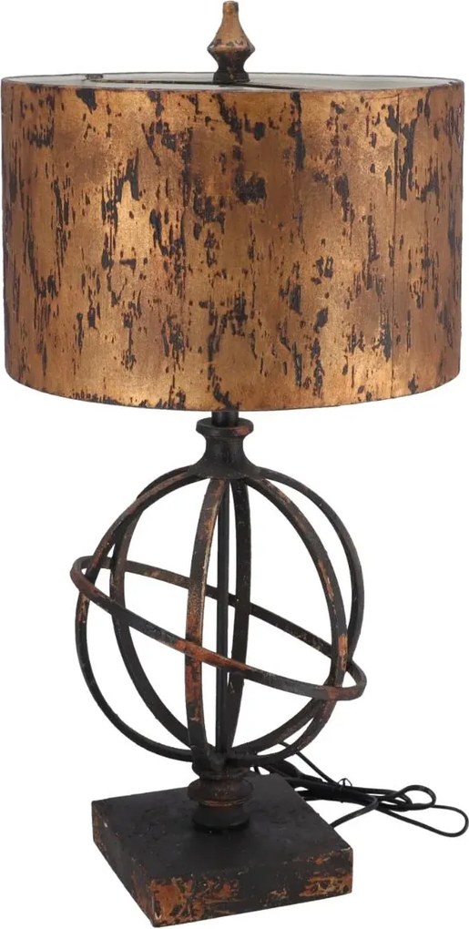 Lampa de masa Sfera stil industrial metal si rasina h 67 cm